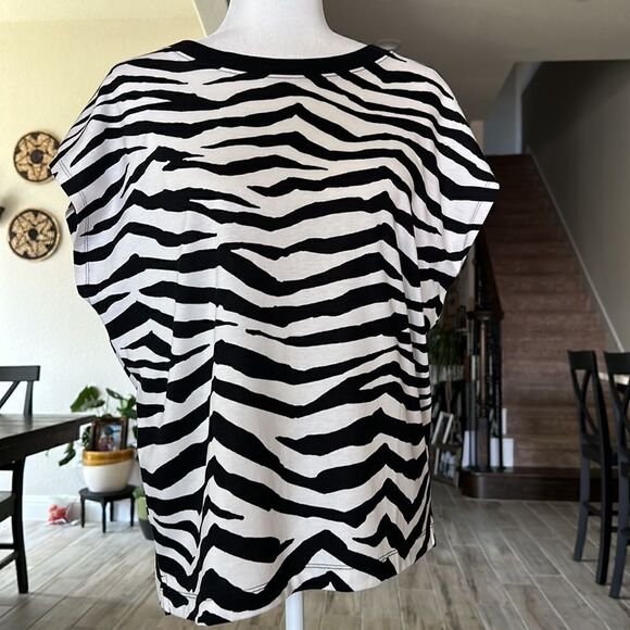 NWT Loft Zebra Print Tee Short Sleeve S Cotton Animal Print Retro Safaris - Picture 8 of 16